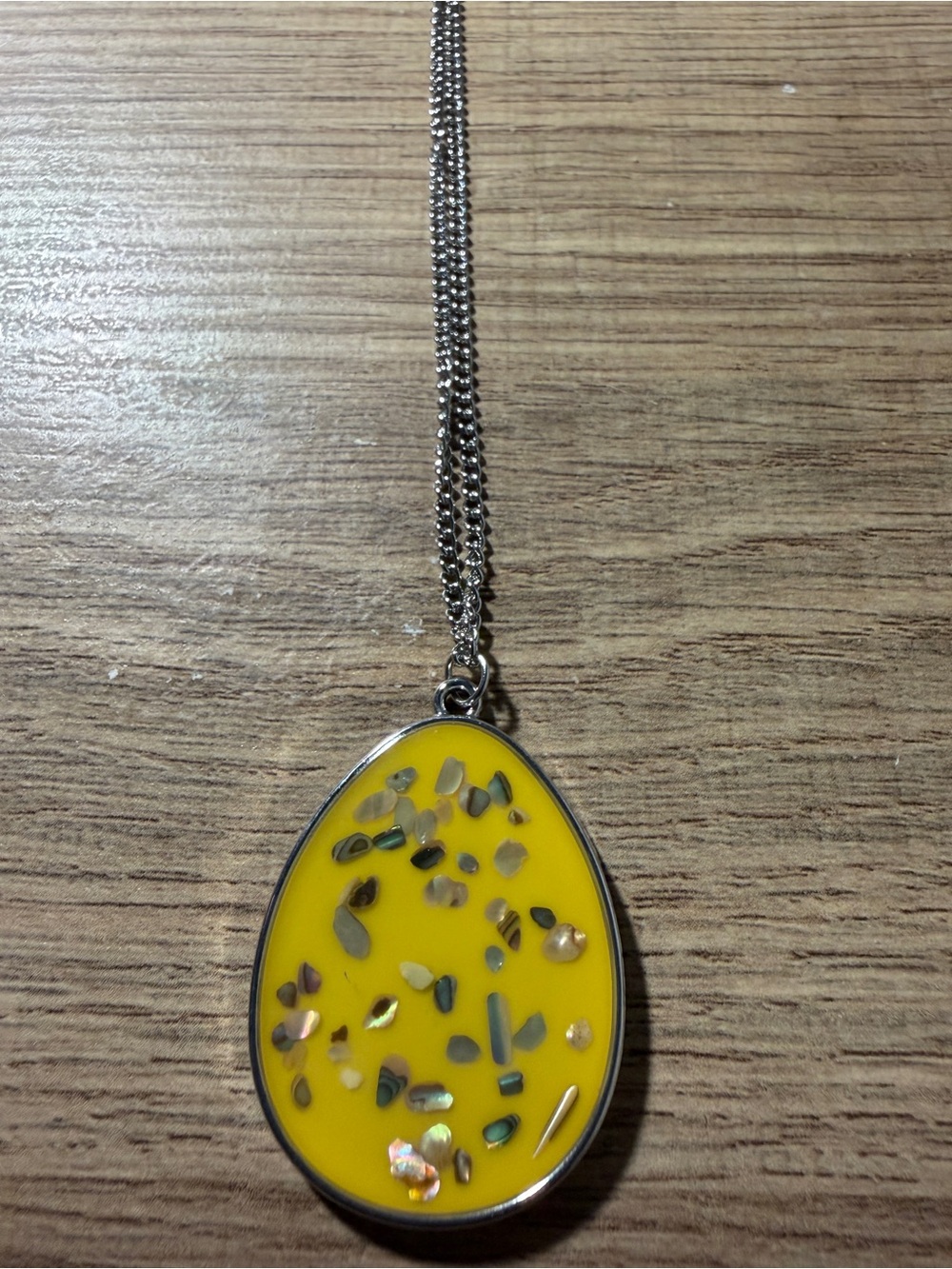 paparazzi Yellow Teardrop Confetti Pendant Necklace